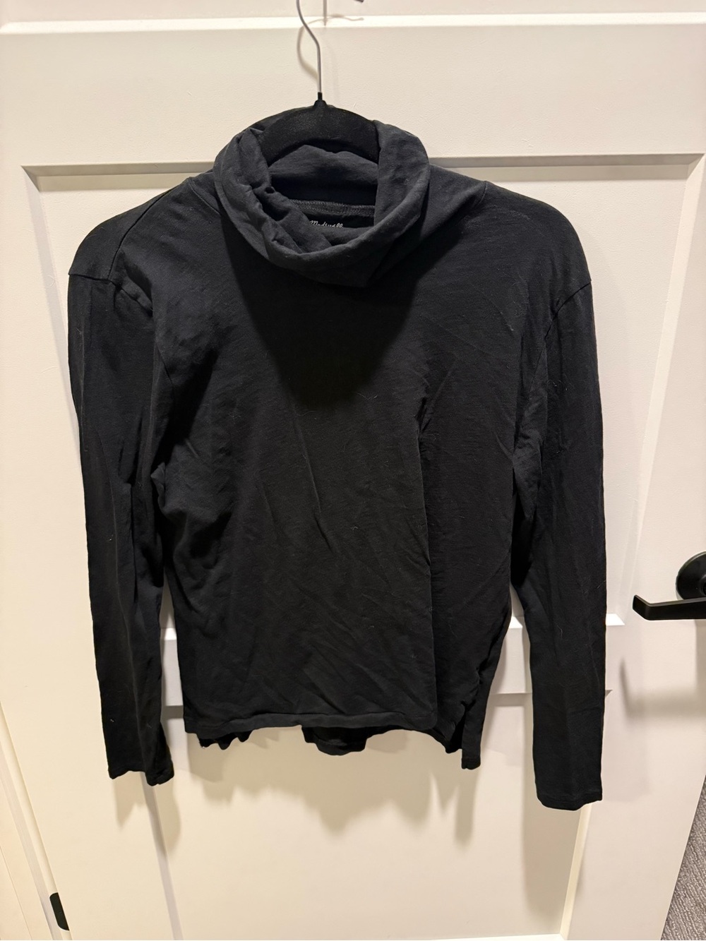 Madewell Black 100% Cotton Turtleneck Long Sleeve Top Size M Minimalist Basic